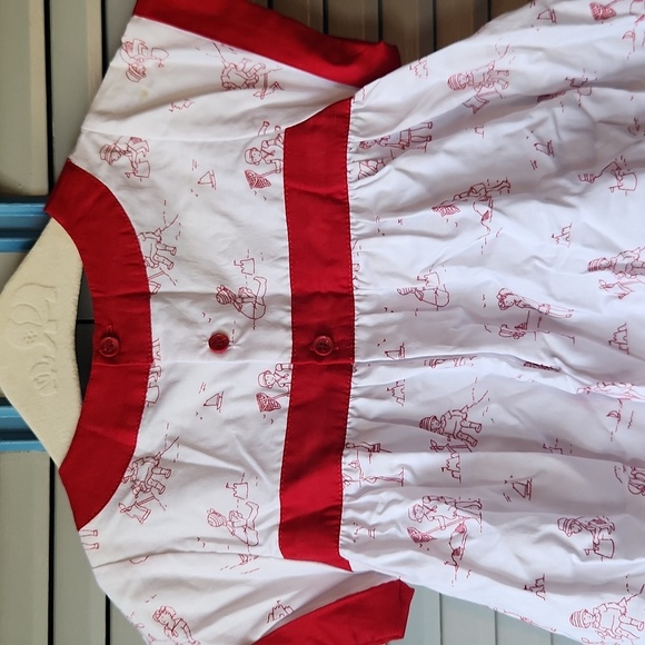 Jacadi Paris White & Red Trim Dress with Bloomers - Picture 9 of 13